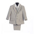 Baby Boys Light Gray Jacket Vest  Pocket Square Tie Shirt Pant 5 Pc Suit 6-24M - SophiasStyle.com
